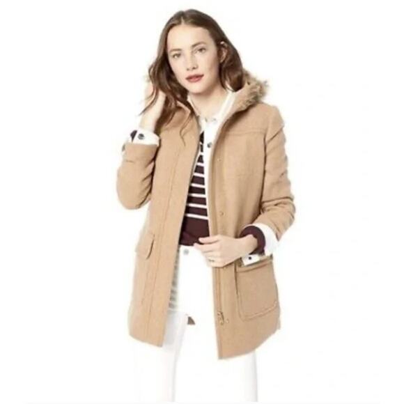 J. CREW Vail Wool Blend Long Jacket Coat Parka in Tan J6178 // 12 - Picture 2 of 10